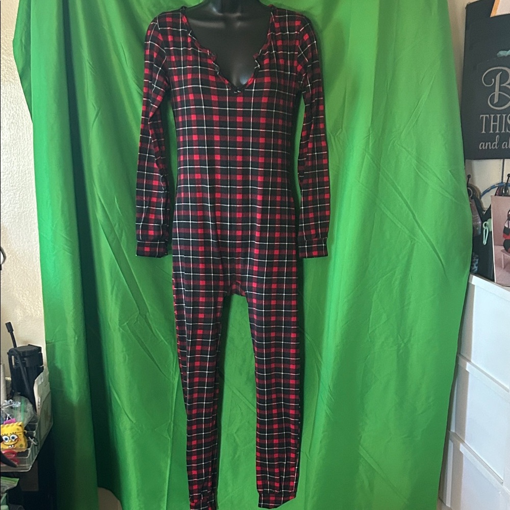 Red and Black Plaid Onesie